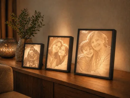 Personalisierte 3D Foto Lampe – LED Bilderrahmen mit eigenem Foto im 3:4 Format