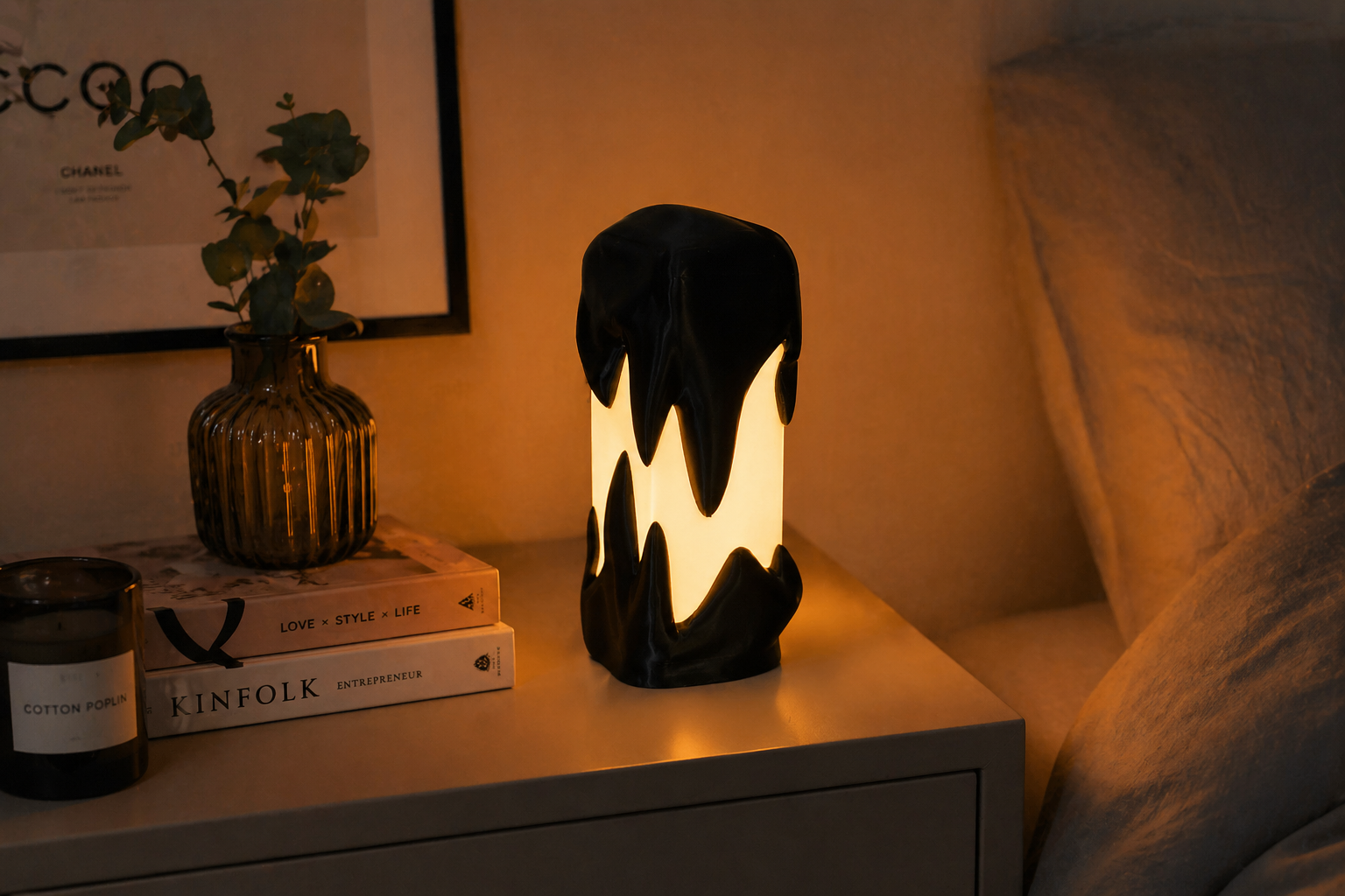 SlimeFlow RGB Gaminglampe – 3D-gedruckte Designlampe mit fließenden Lichtanimationen
